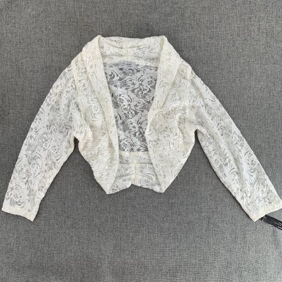 Women's Tahari Ivory Lace Crop Shrug Floral-New without tag - Picture 2 of 12